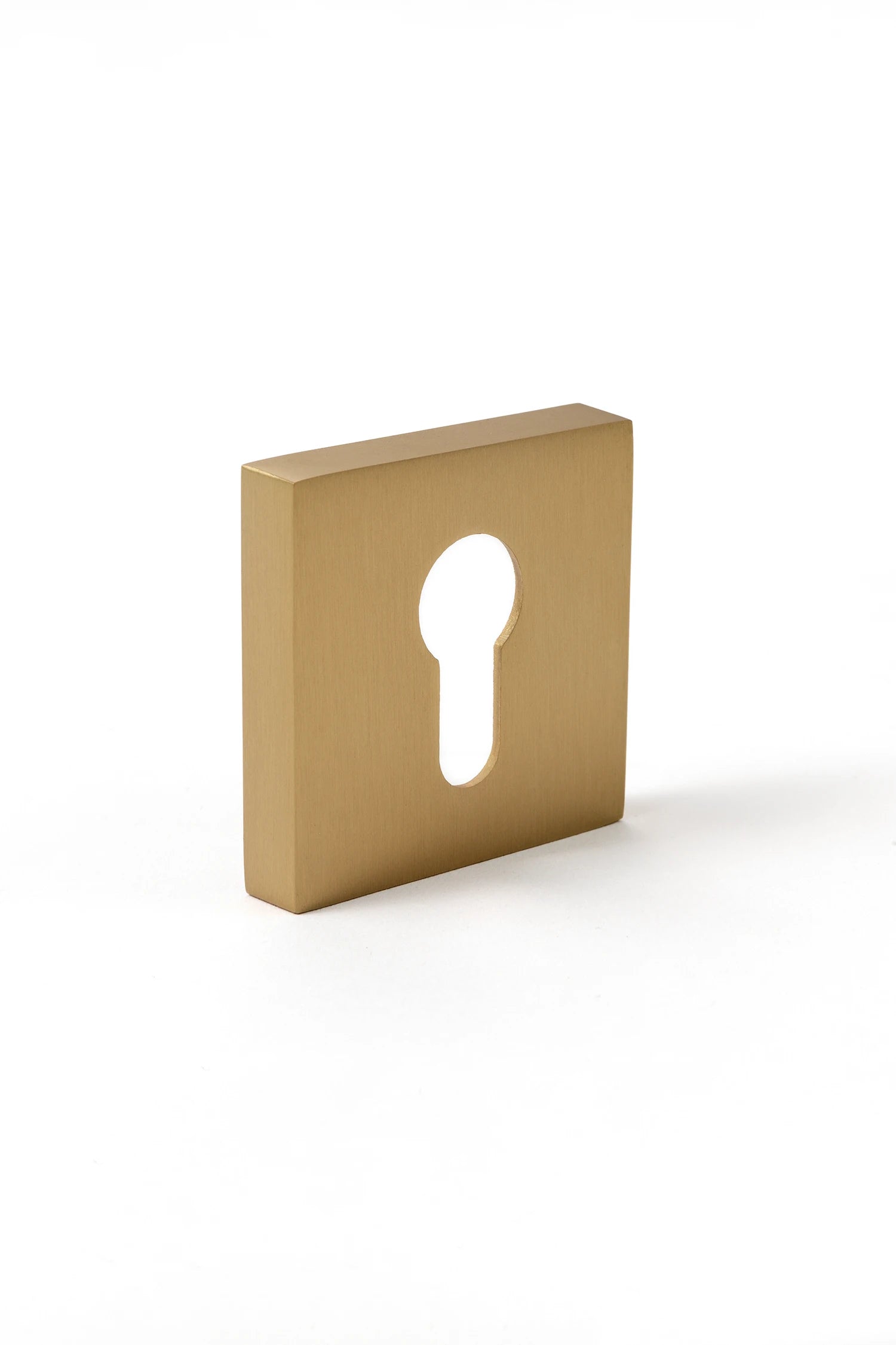 Cylinder Lock Escutcheon | Square | Satin Brass